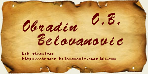 Obradin Belovanović vizit kartica